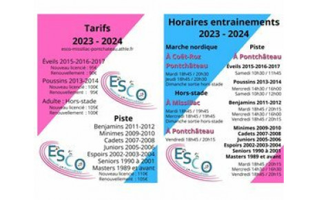 INSCRIPTIONS 2023/2024